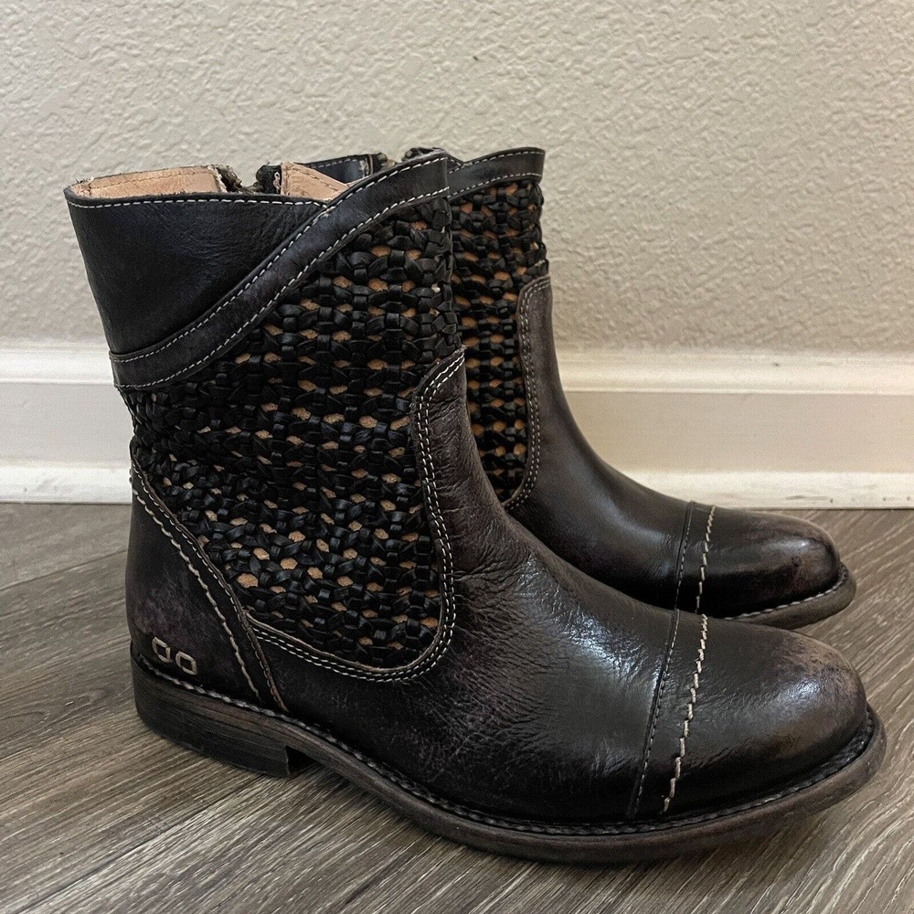 Women's Bed Stu Size 7.5 Cobbler Organic Black Brown Leather Boots New